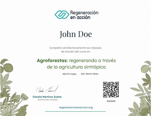 certificado en agricultura y regeneracion